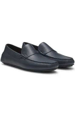 Loafer aus gewalktem Leder mit Profilsohle