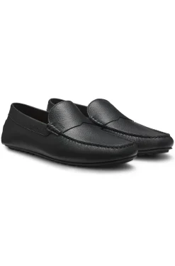 Loafer aus gewalktem Leder mit Profilsohle
