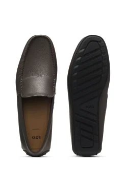 Loafer aus gewalktem Leder mit Profilsohle
