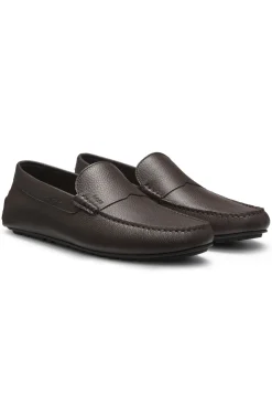 Loafer aus gewalktem Leder mit Profilsohle