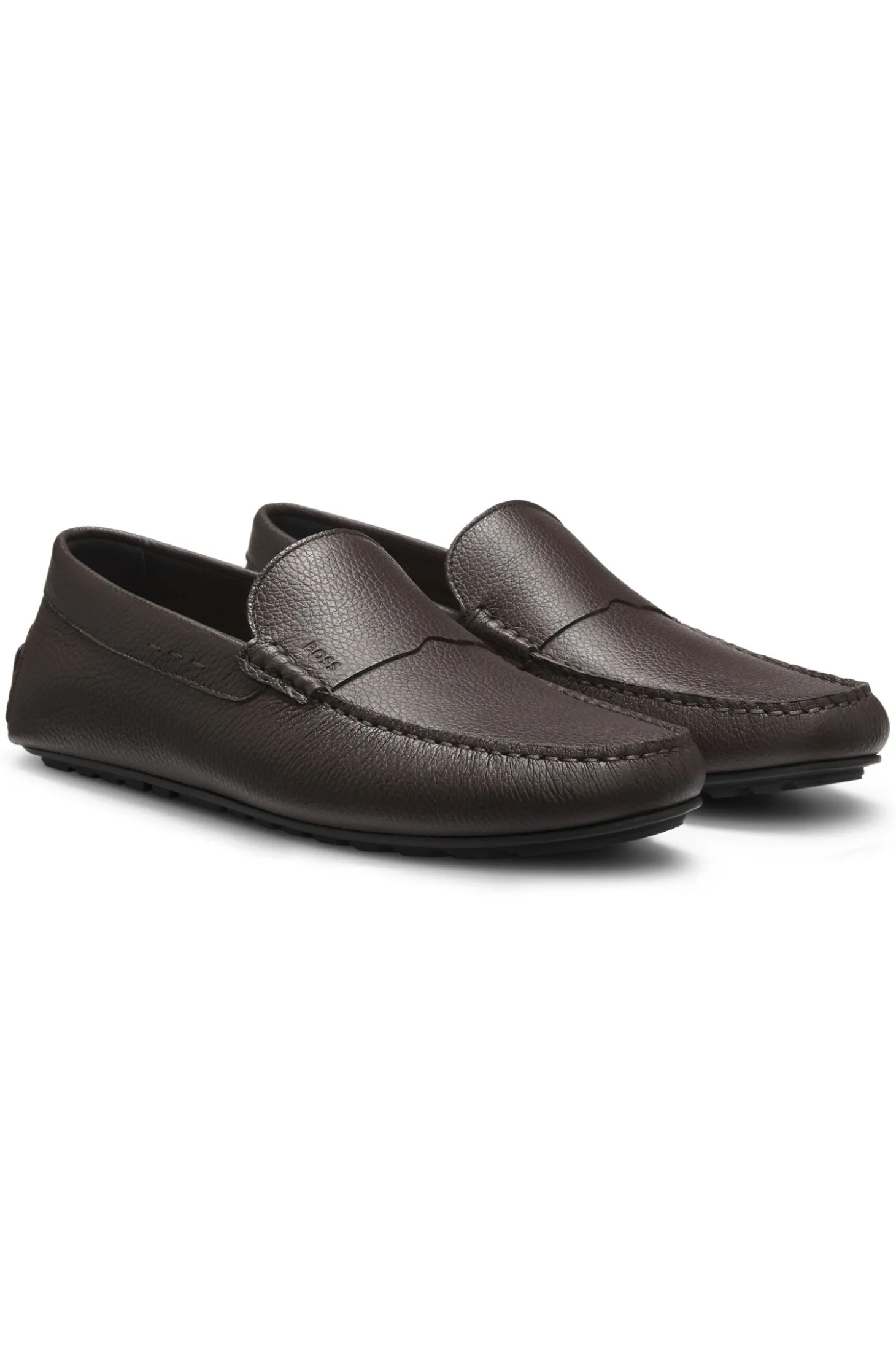 Loafer aus gewalktem Leder mit Profilsohle