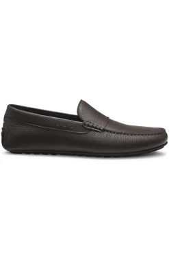 Loafer aus gewalktem Leder mit Profilsohle