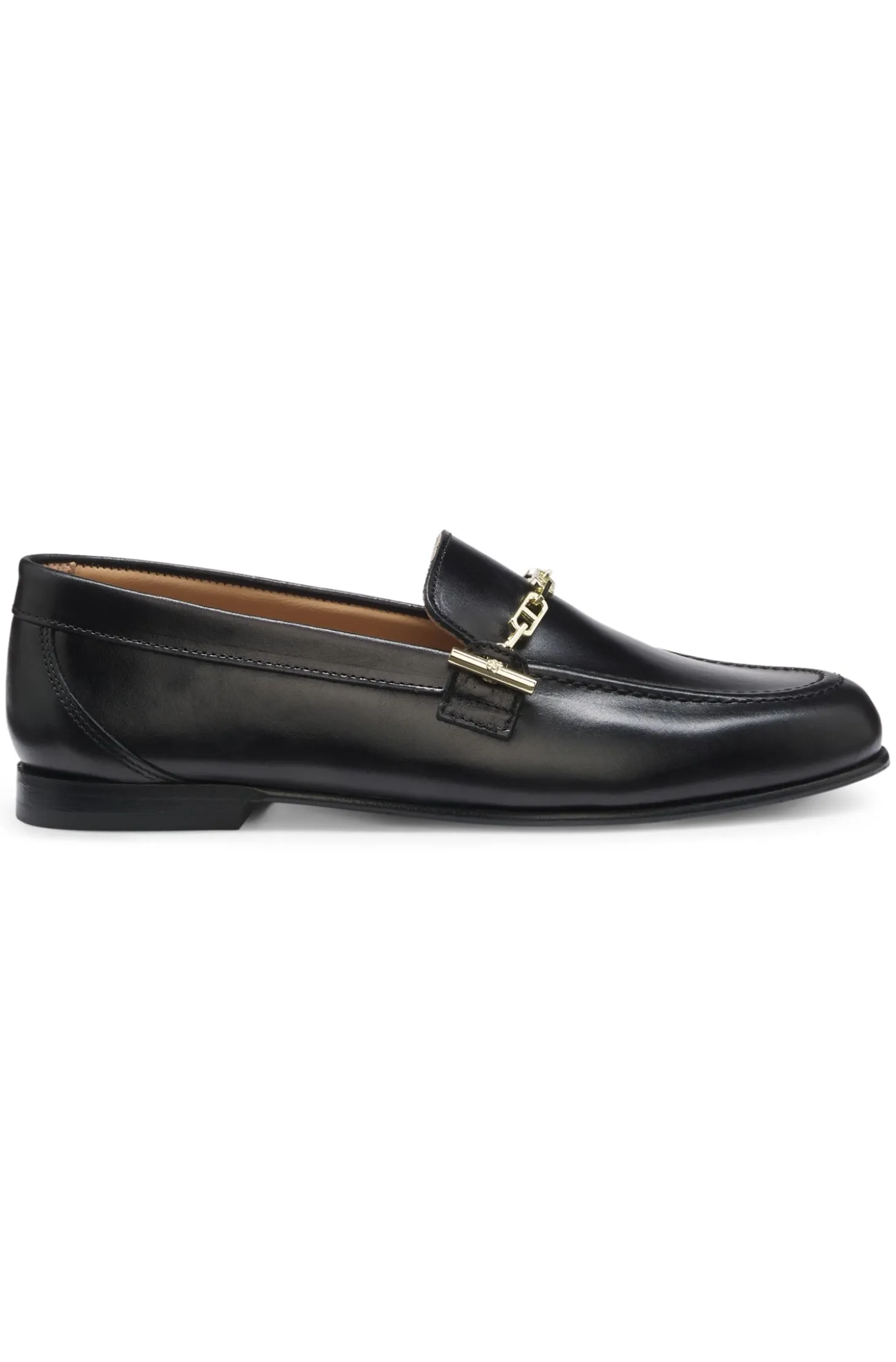 Loafer aus Leder mit Ketten- und Logo-Detail