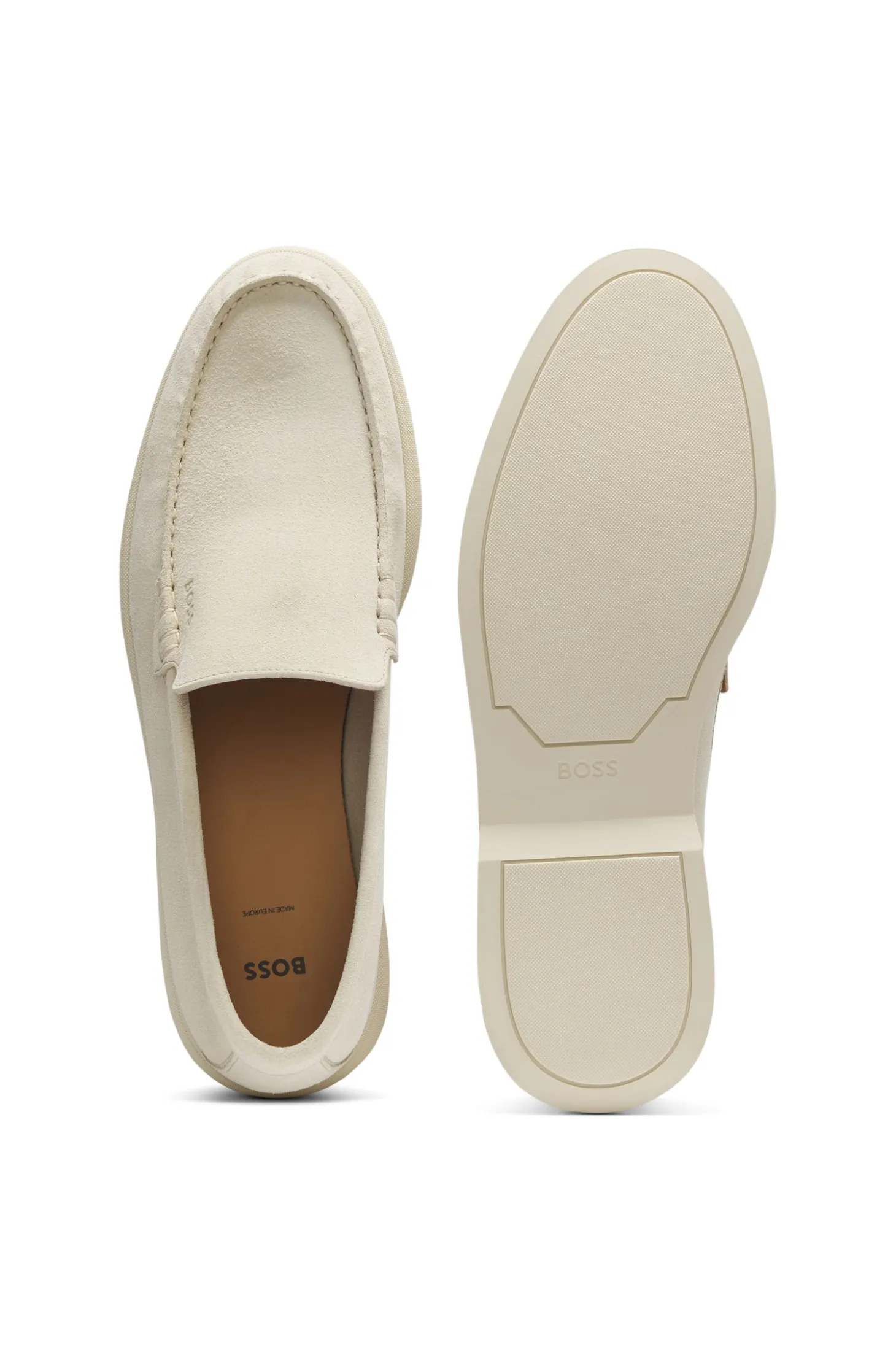 Loafer aus Veloursleder mit geprägtem Logo