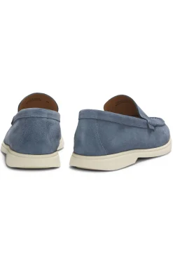 Loafer aus Veloursleder mit geprägtem Logo