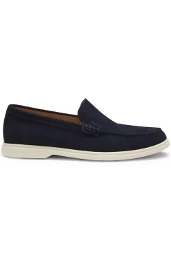 Loafer aus Veloursleder mit geprägtem Logo