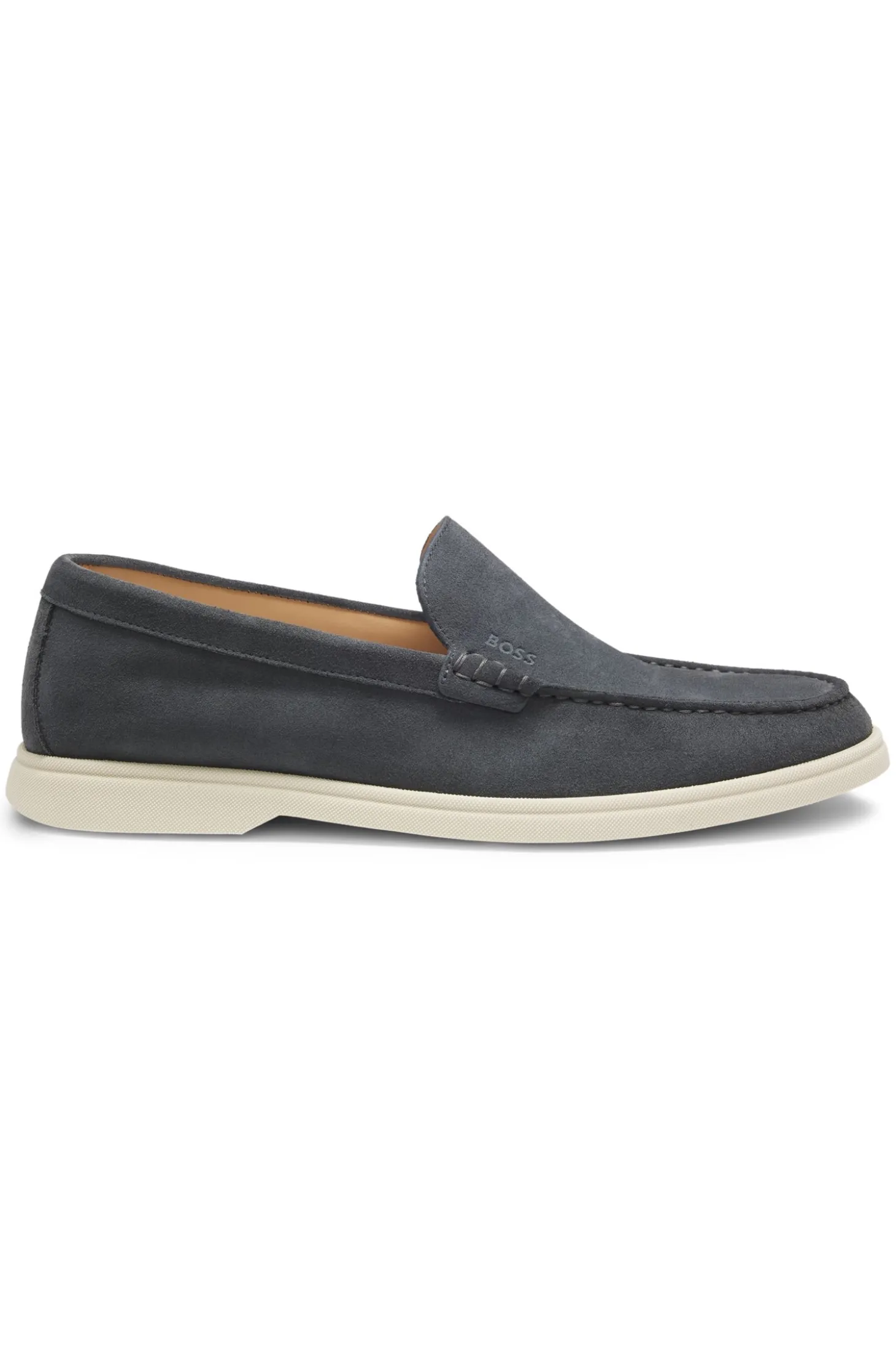 Loafer aus Veloursleder mit geprägtem Logo