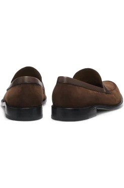 Loafer aus Veloursleder mit Leder-Details