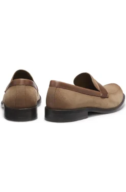 Loafer aus Veloursleder mit Leder-Details