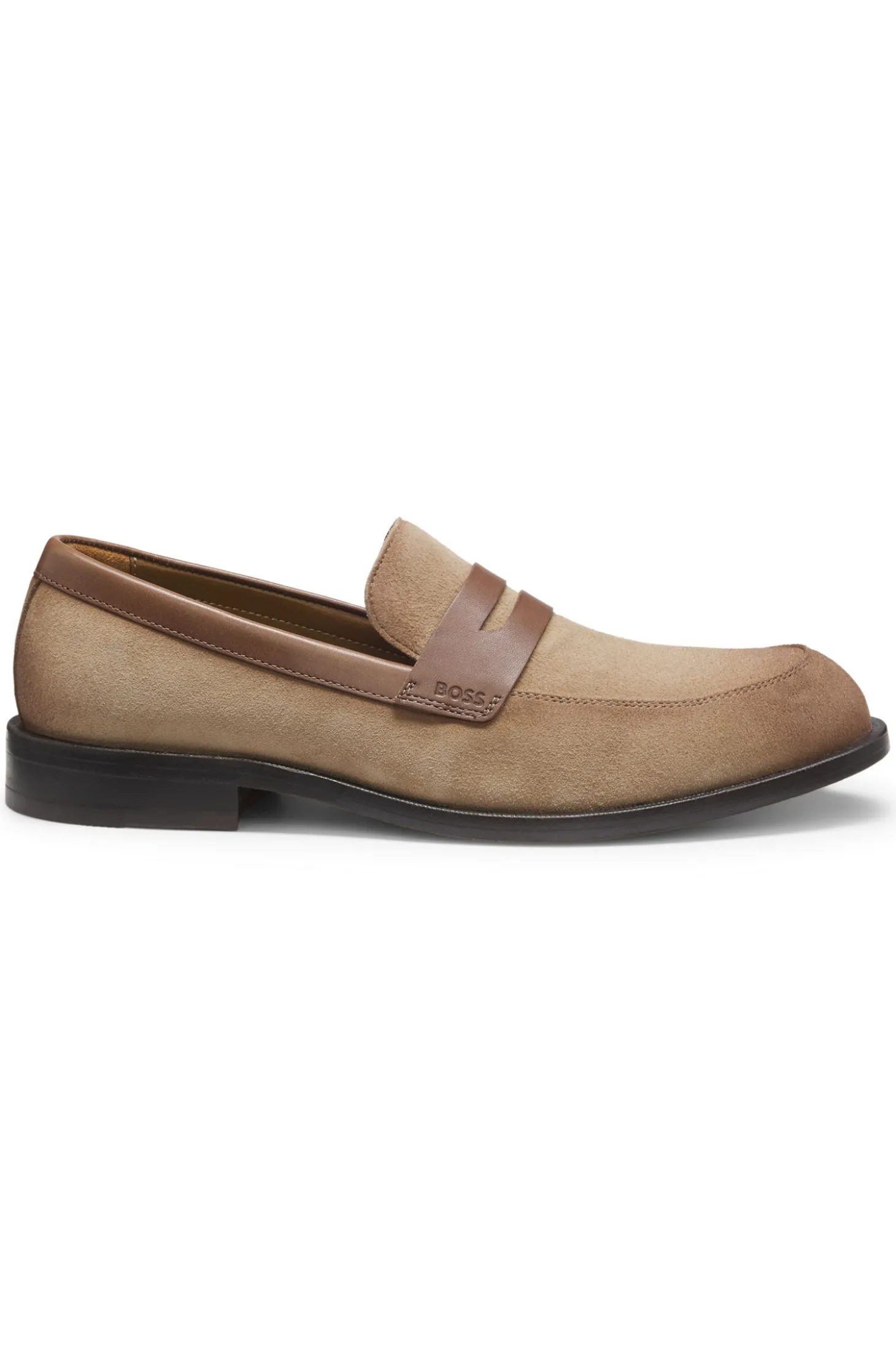 Loafer aus Veloursleder mit Leder-Details