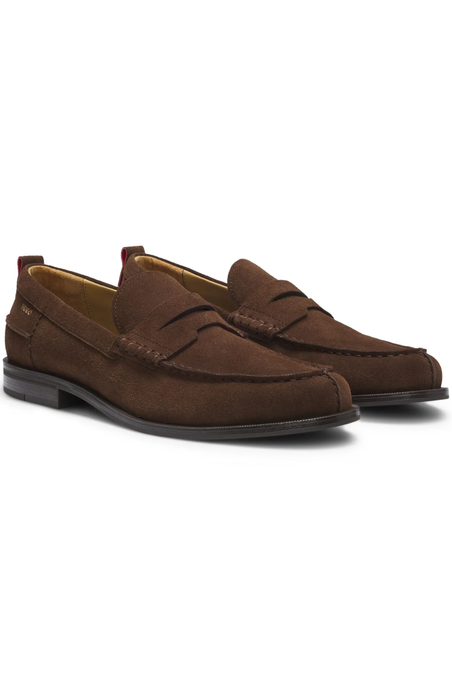 Loafer aus Veloursleder mit Pennyloafer-Besatz