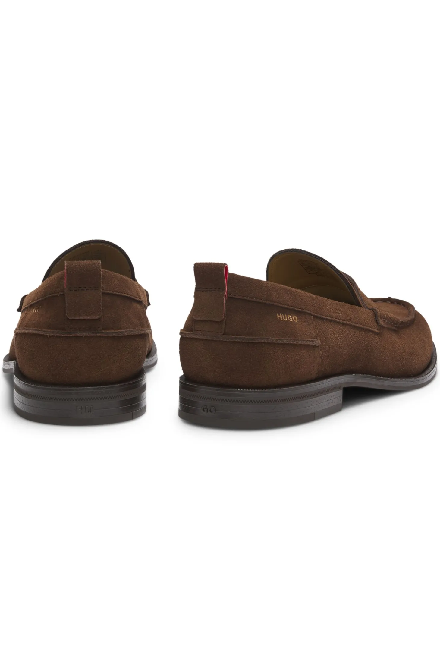Loafer aus Veloursleder mit Pennyloafer-Besatz