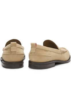 Loafer aus Veloursleder mit Pennyloafer-Besatz