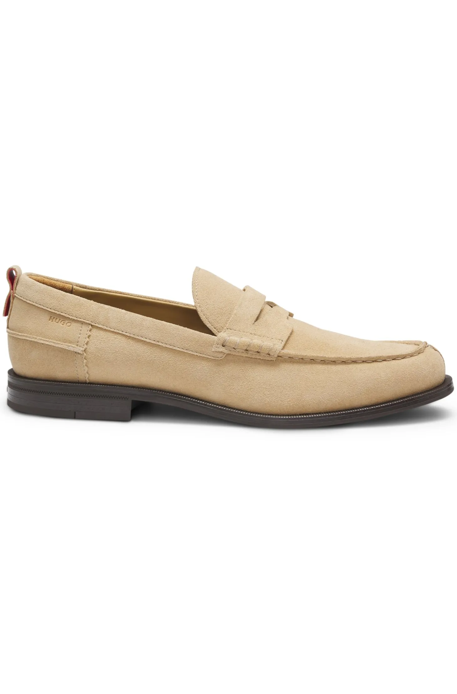 Loafer aus Veloursleder mit Pennyloafer-Besatz