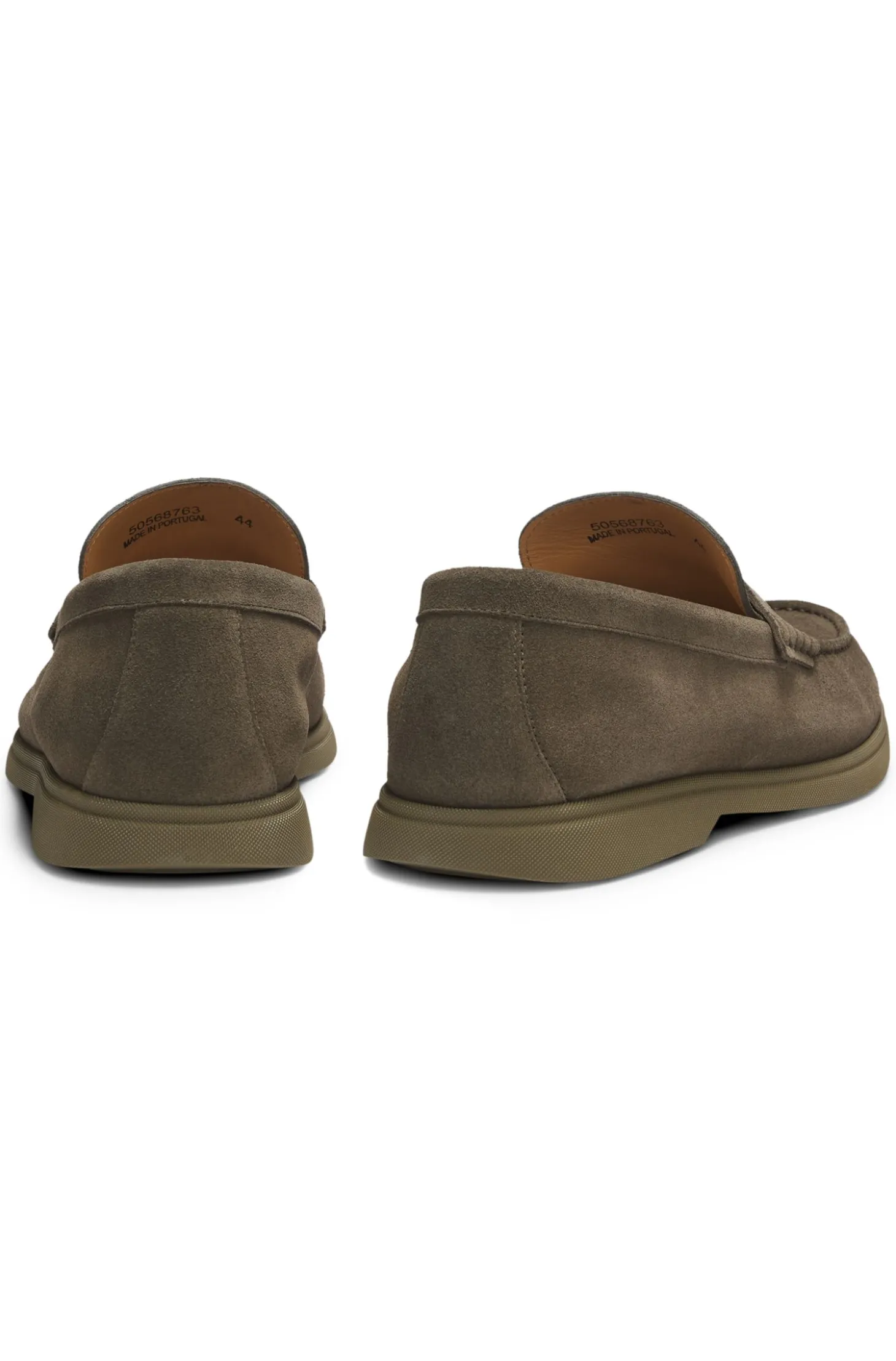 Loafer aus Veloursleder mit Pennyloafer-Besatz und Logo