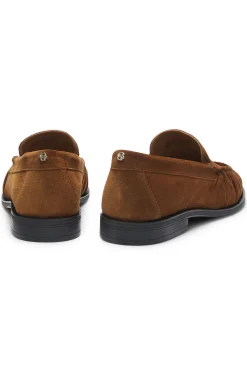 Loafer aus Veloursleder mit Raffungen