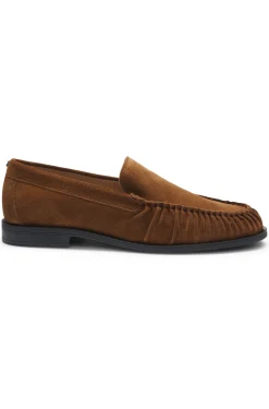 Loafer aus Veloursleder mit Raffungen