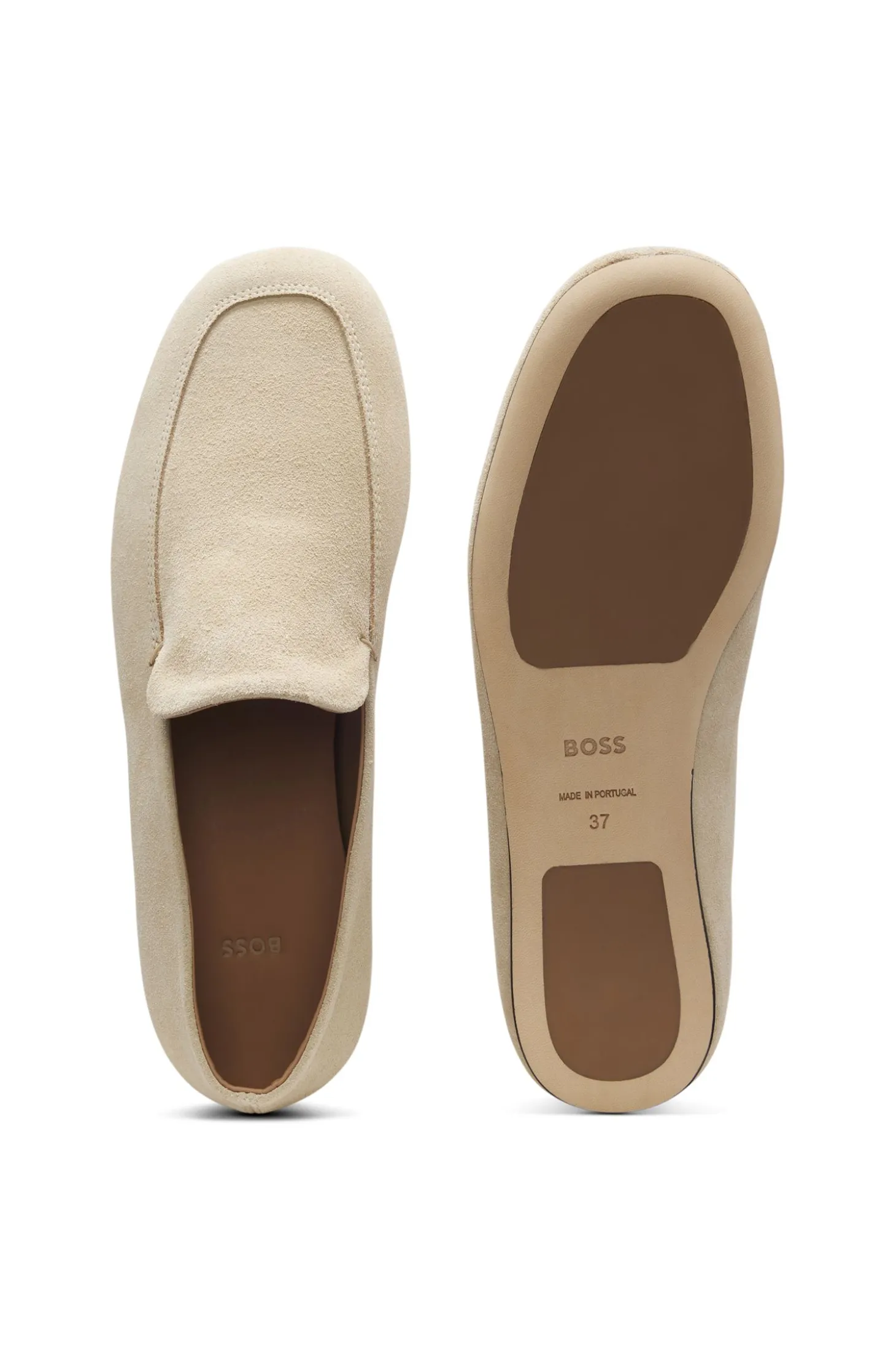 Loafers aus Veloursleder mit Laufsohle aus Leder