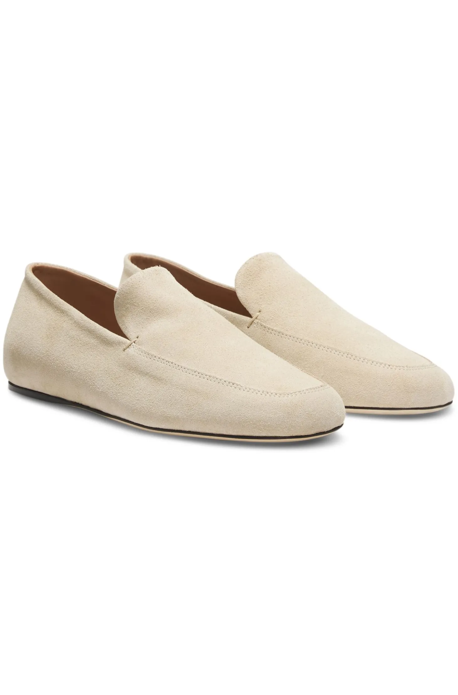 Loafers aus Veloursleder mit Laufsohle aus Leder
