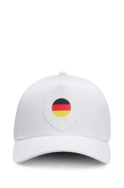 Logo-Cap aus glänzendem Twill mit Landesflaggen-Badge