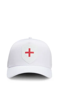 Logo-Cap aus glänzendem Twill mit Landesflaggen-Badge
