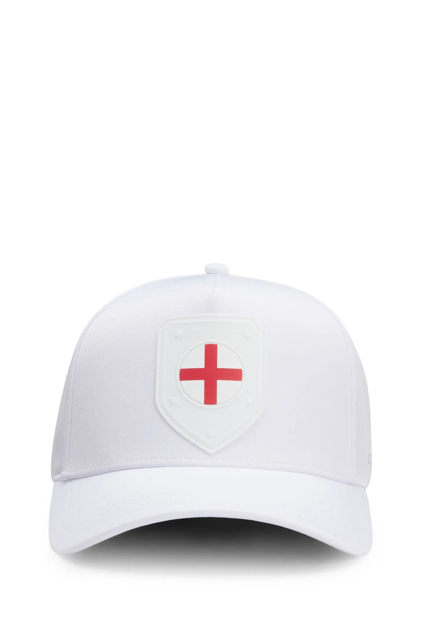 Logo-Cap aus glänzendem Twill mit Landesflaggen-Badge