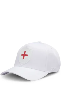 Logo-Cap aus glänzendem Twill mit Landesflaggen-Badge