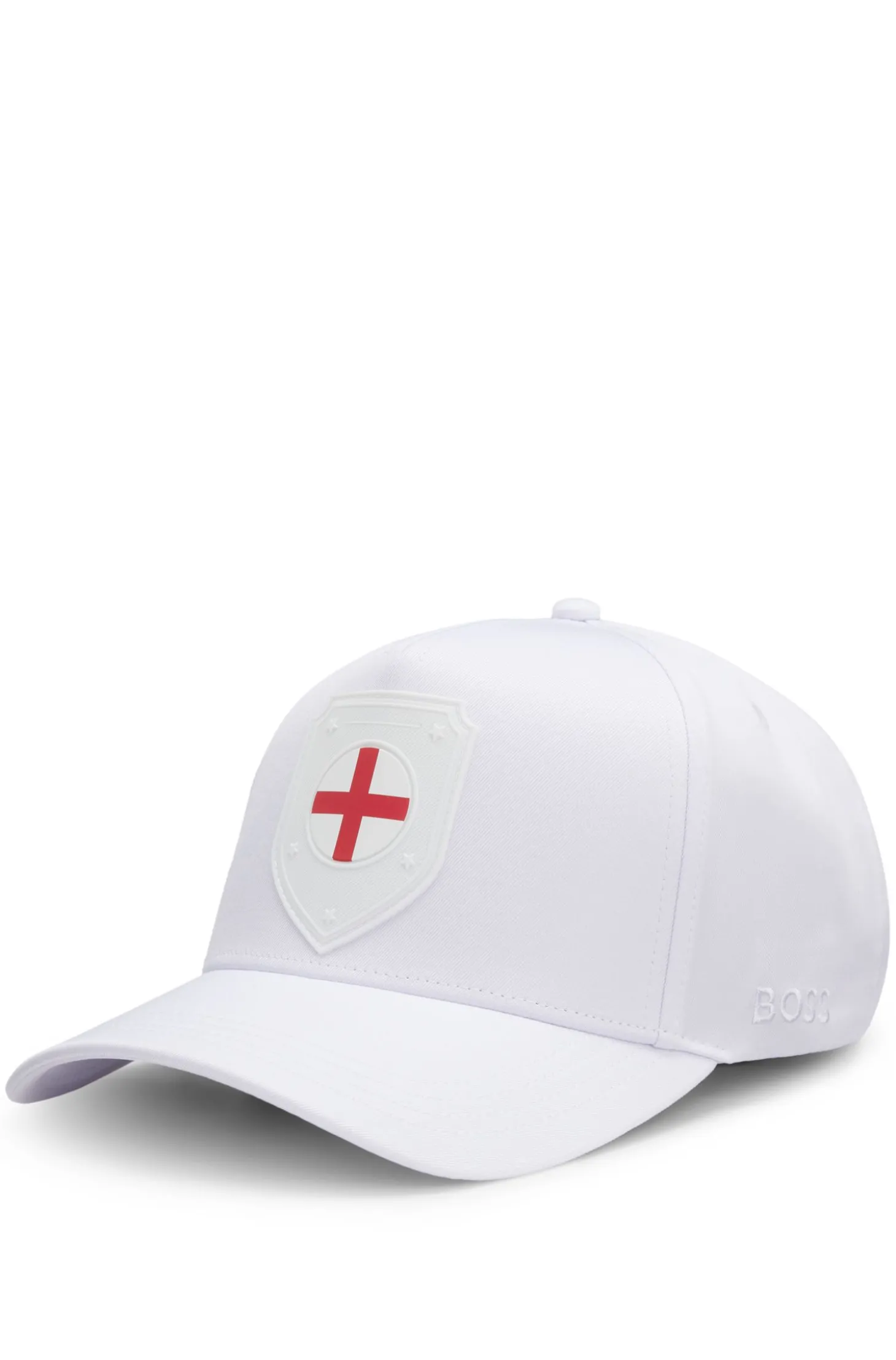 Logo-Cap aus glänzendem Twill mit Landesflaggen-Badge
