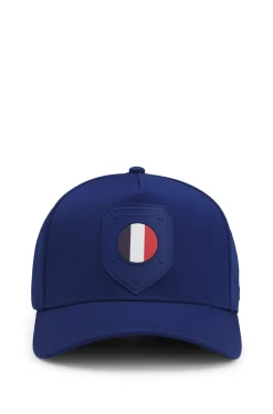Logo-Cap aus glänzendem Twill mit Landesflaggen-Badge