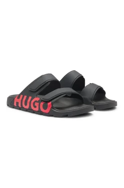 Logo-Sandalen mit zwei Klettverschluss-Riemen