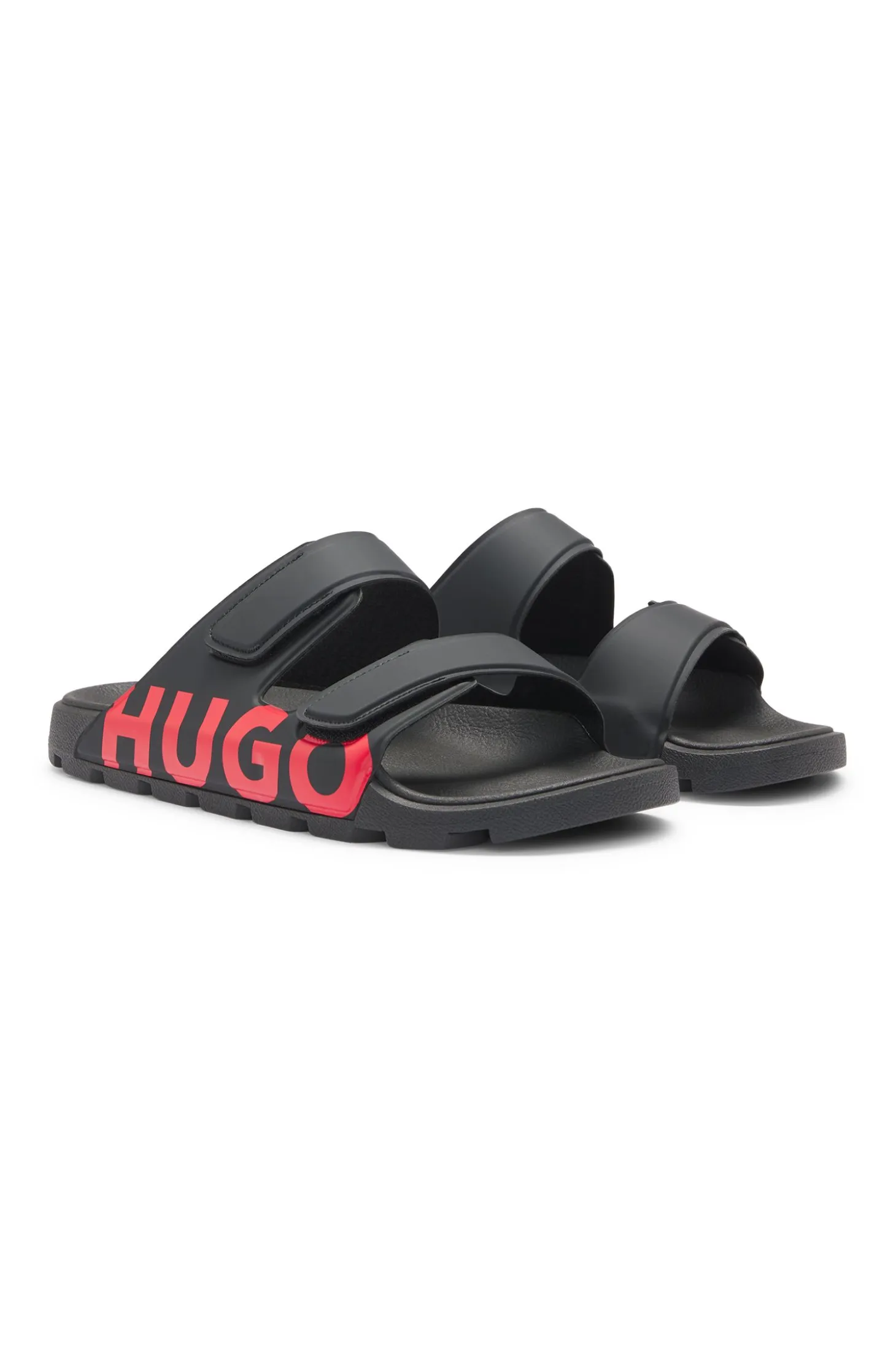 Logo-Sandalen mit zwei Klettverschluss-Riemen