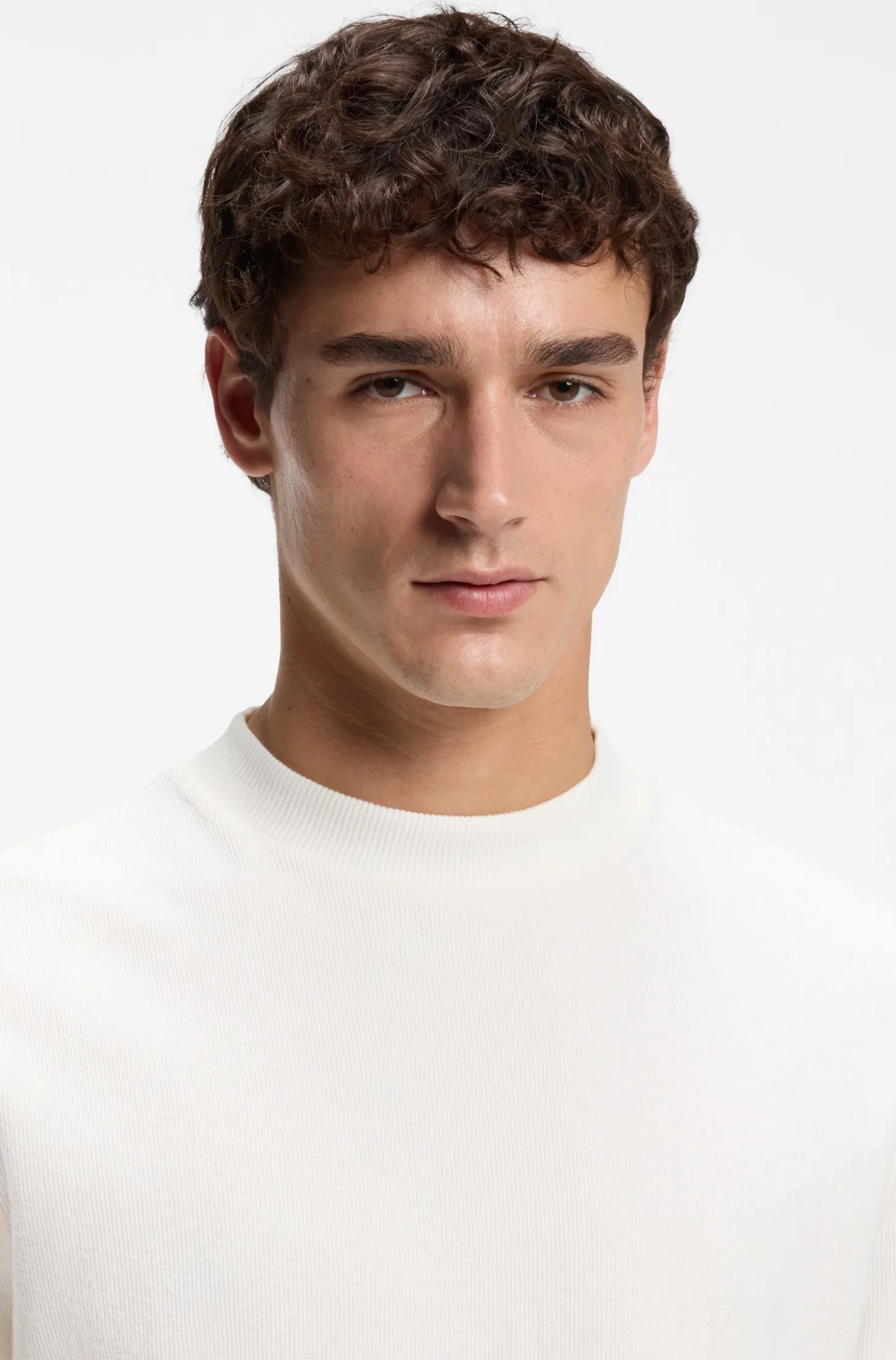 Longsleeve aus Baumwolle mit Stehkragen