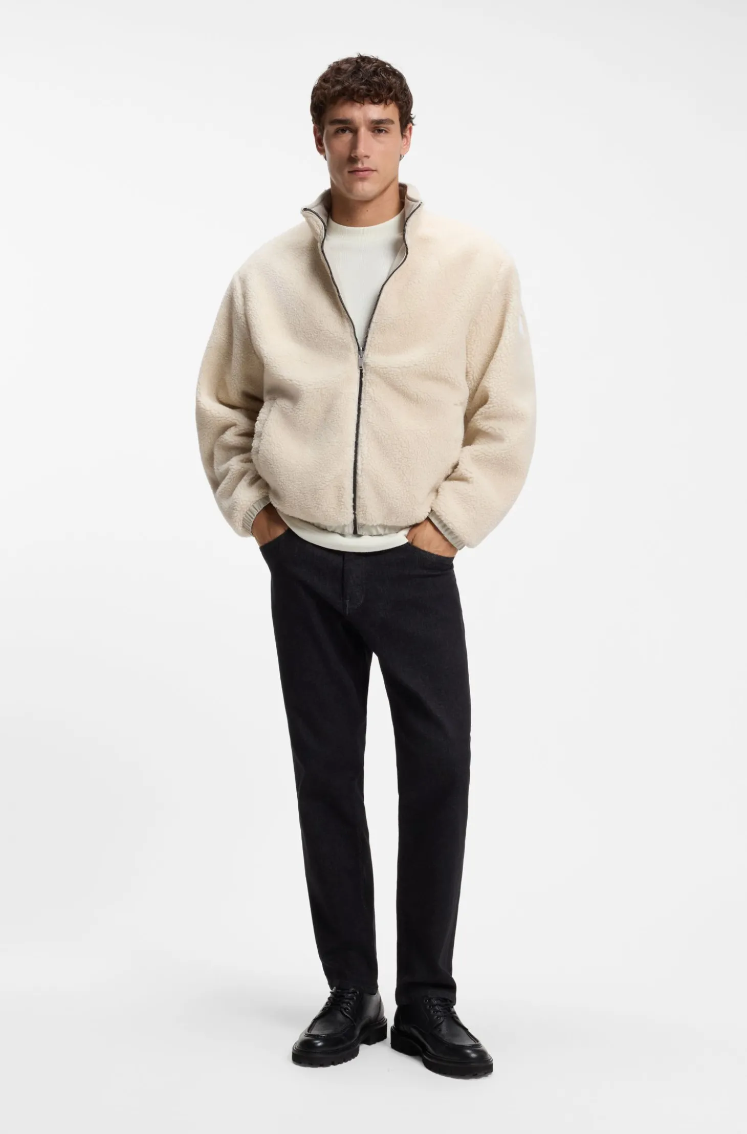 Longsleeve aus Baumwolle mit Stehkragen