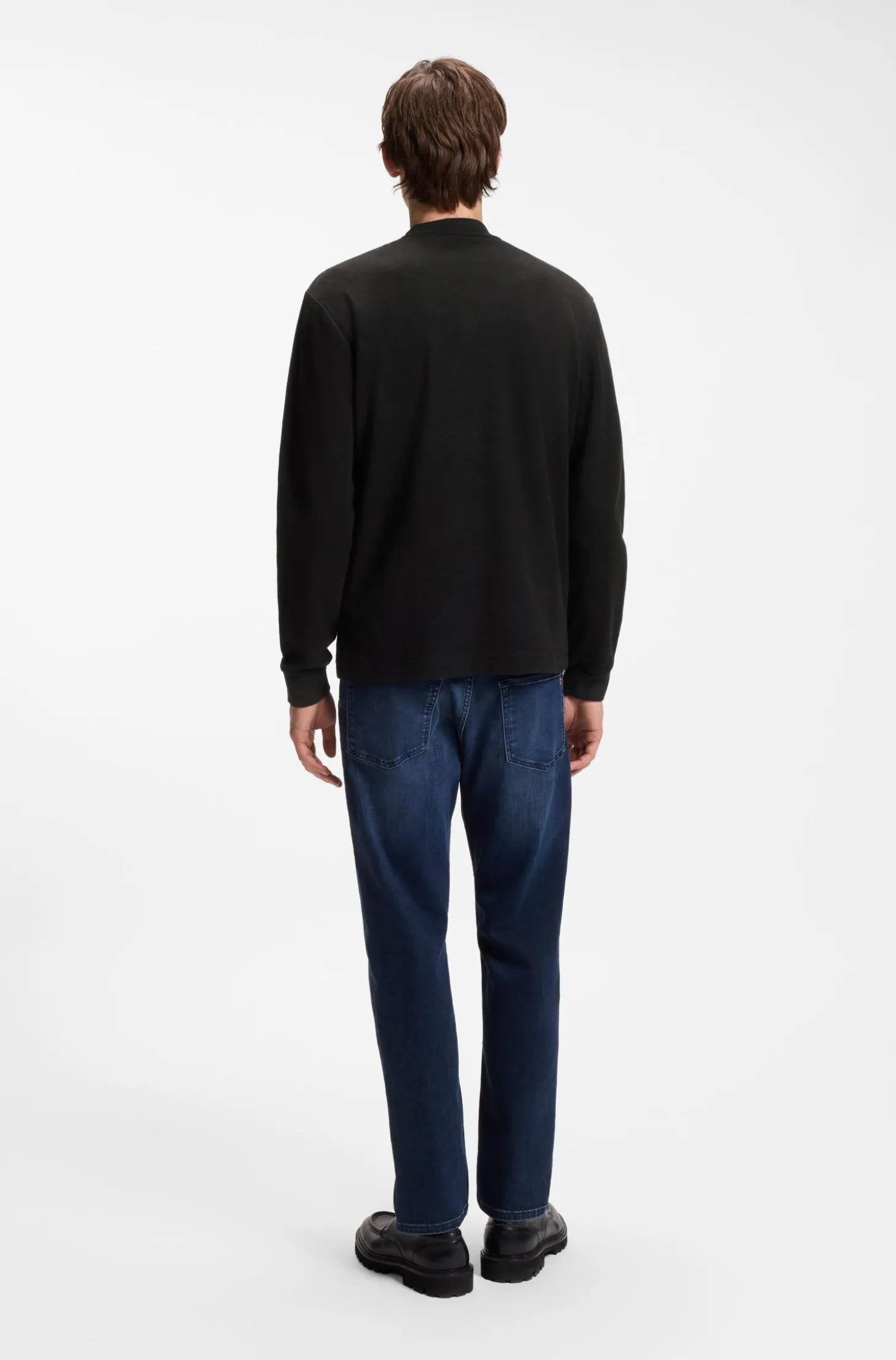 Longsleeve aus Baumwolle mit Stehkragen