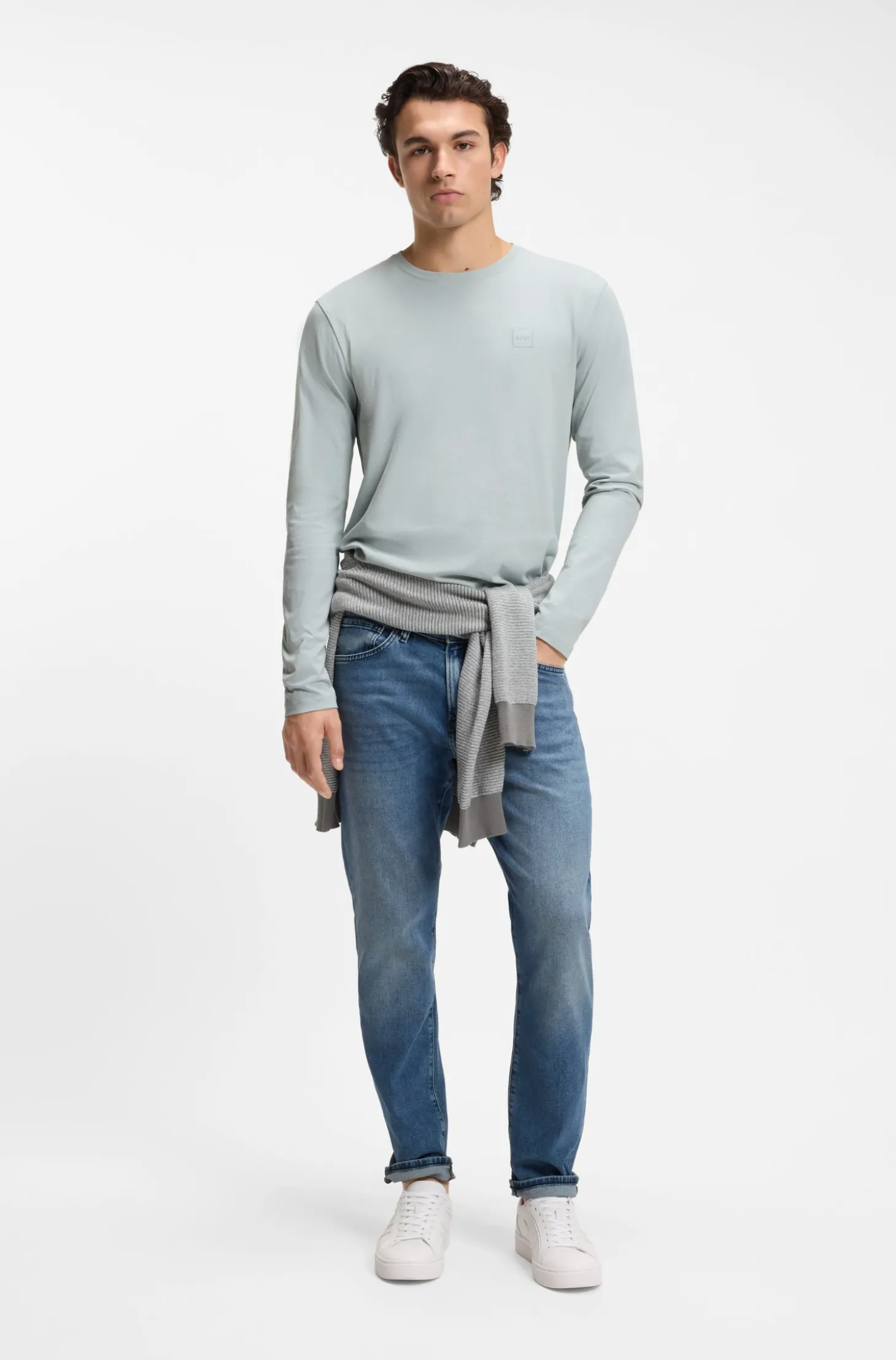 Longsleeve aus Baumwolle mit Logo-Patch