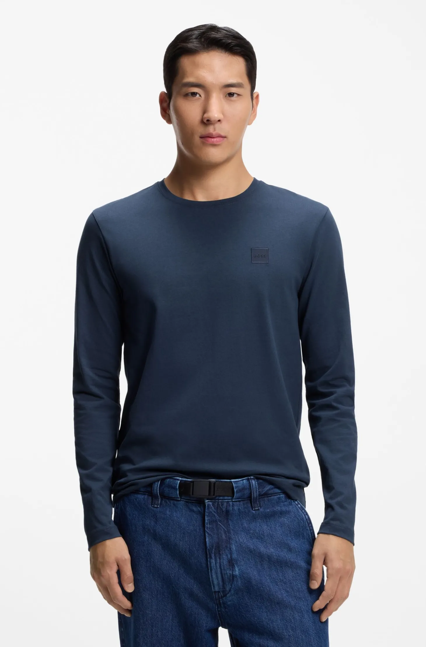 Longsleeve aus Baumwolle mit Logo-Patch
