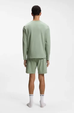 Longsleeve aus Stretch-Baumwolle mit Logo-Stickerei