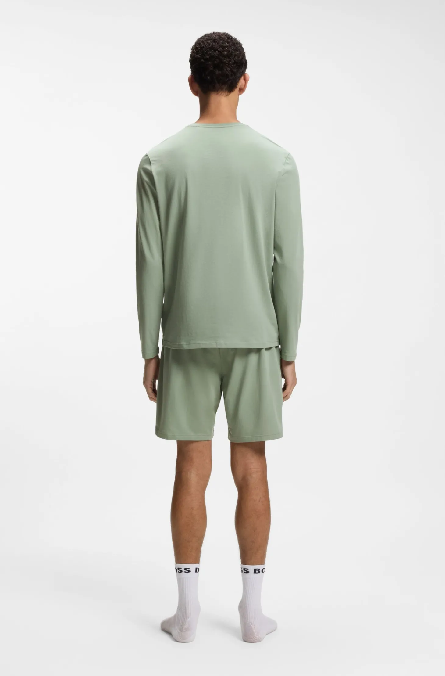 Longsleeve aus Stretch-Baumwolle mit Logo-Stickerei