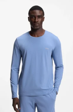 Longsleeve aus Stretch-Baumwolle mit Logo-Stickerei