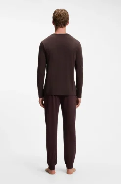 Longsleeve aus Stretch-Baumwolle mit Logo-Stickerei