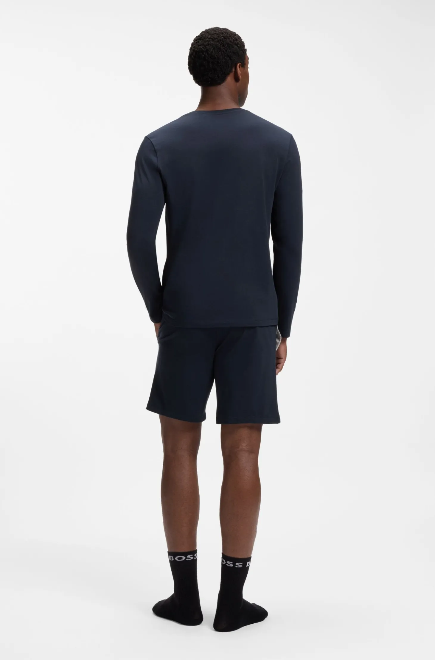 Longsleeve aus Stretch-Baumwolle mit Logo-Stickerei