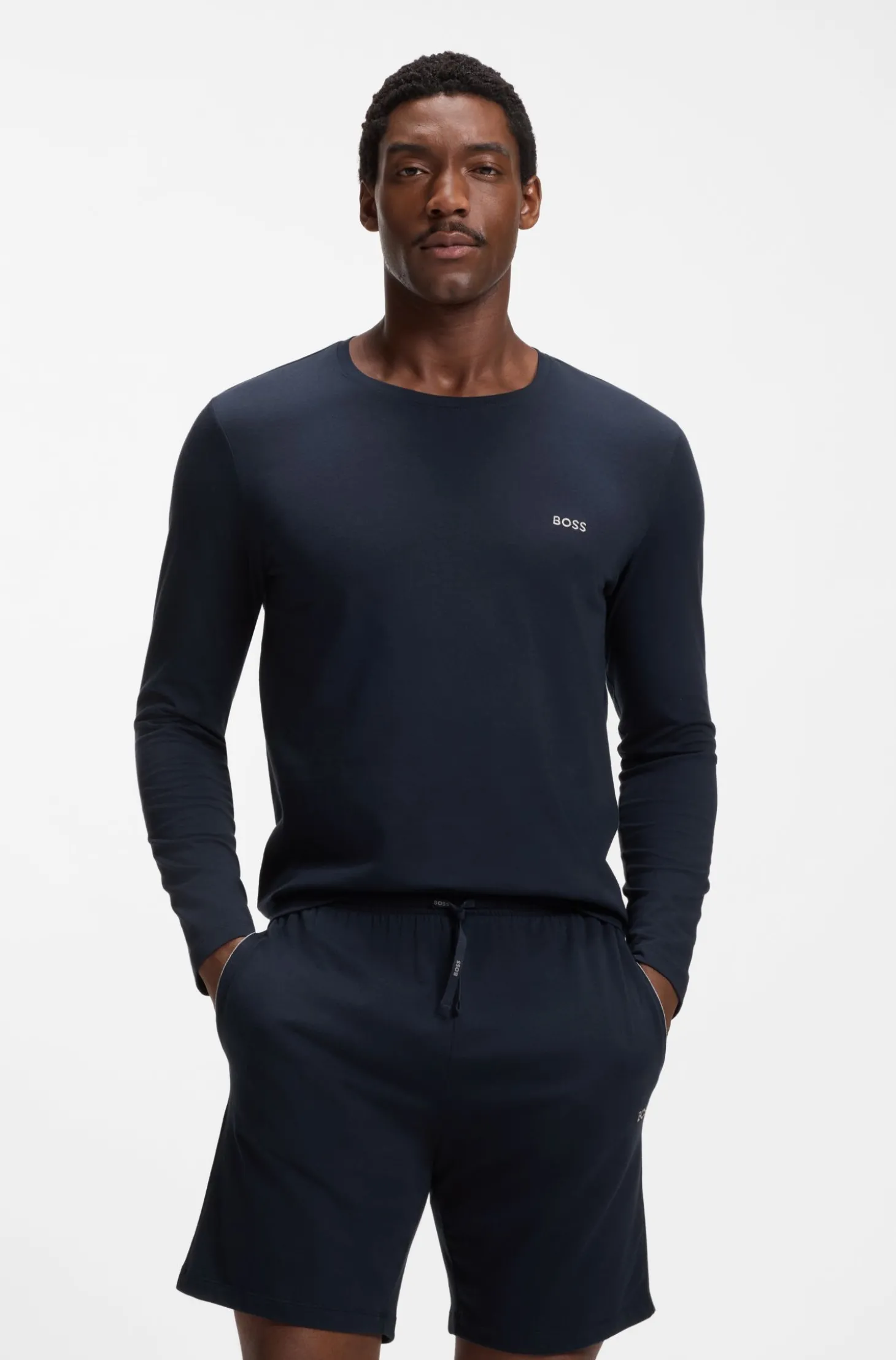 Longsleeve aus Stretch-Baumwolle mit Logo-Stickerei