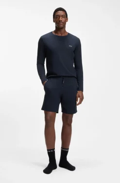 Longsleeve aus Stretch-Baumwolle mit Logo-Stickerei