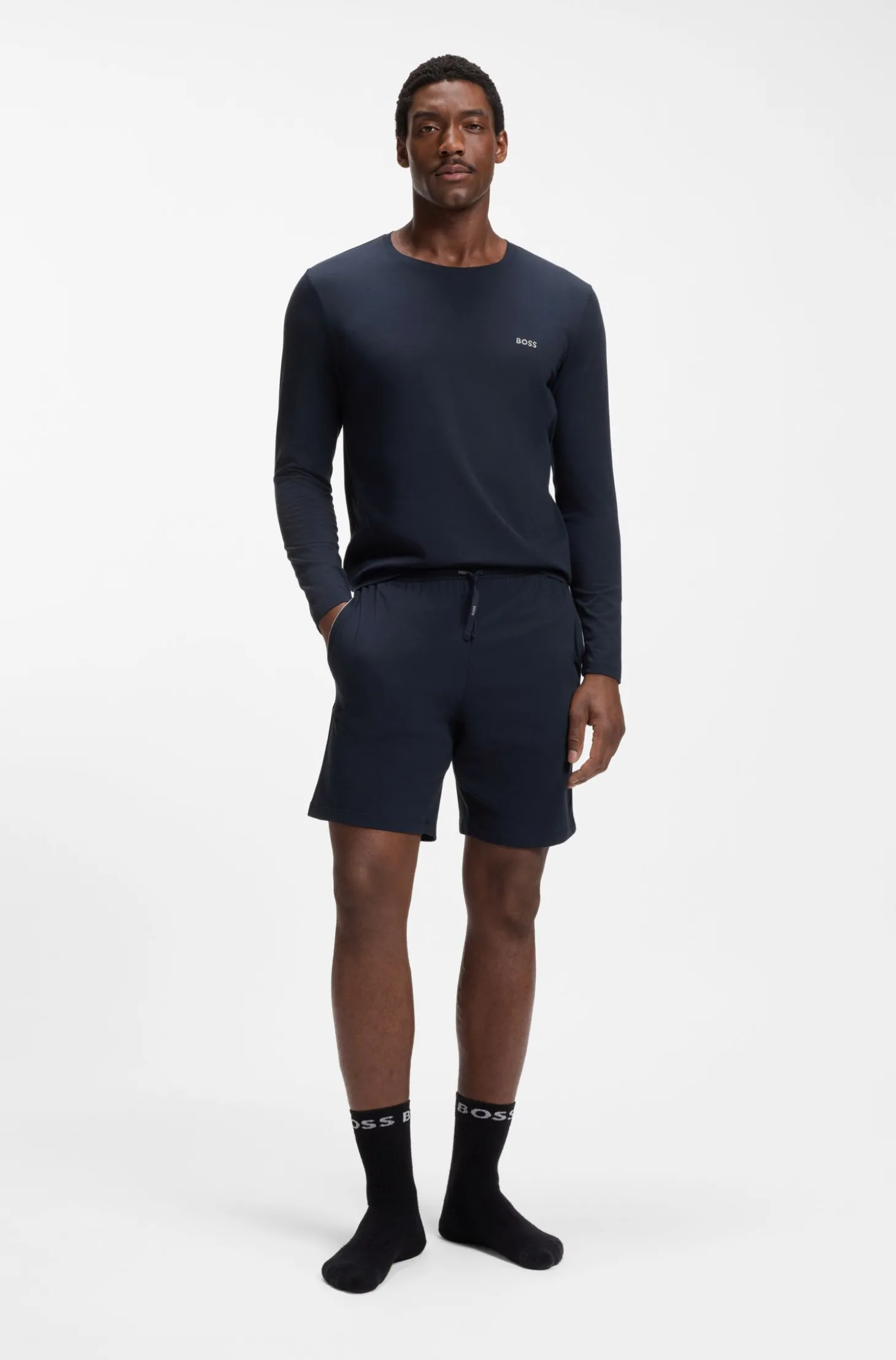 Longsleeve aus Stretch-Baumwolle mit Logo-Stickerei