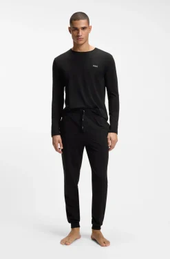 Longsleeve aus Stretch-Baumwolle mit Logo-Stickerei