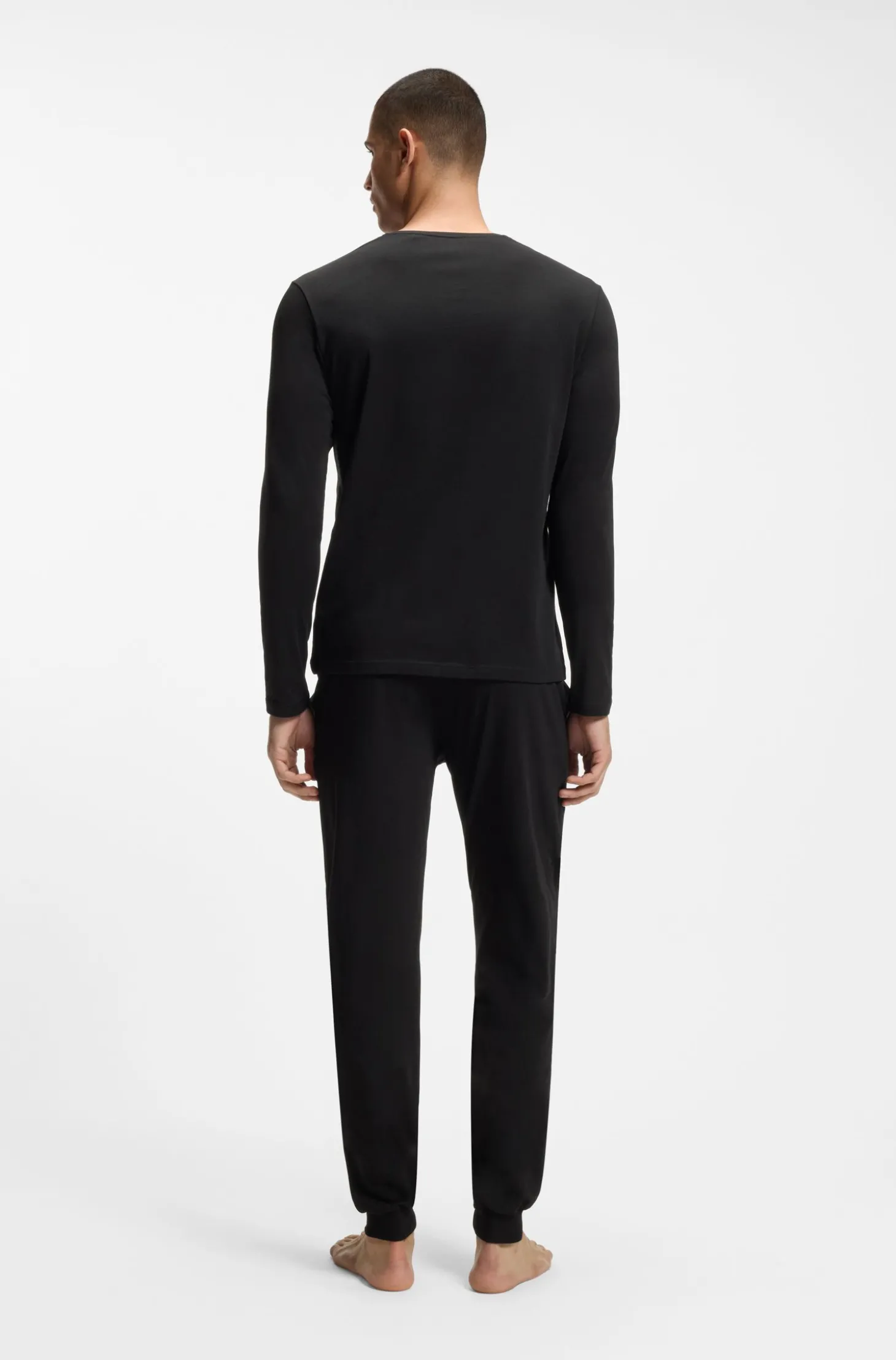 Longsleeve aus Stretch-Baumwolle mit Logo-Stickerei