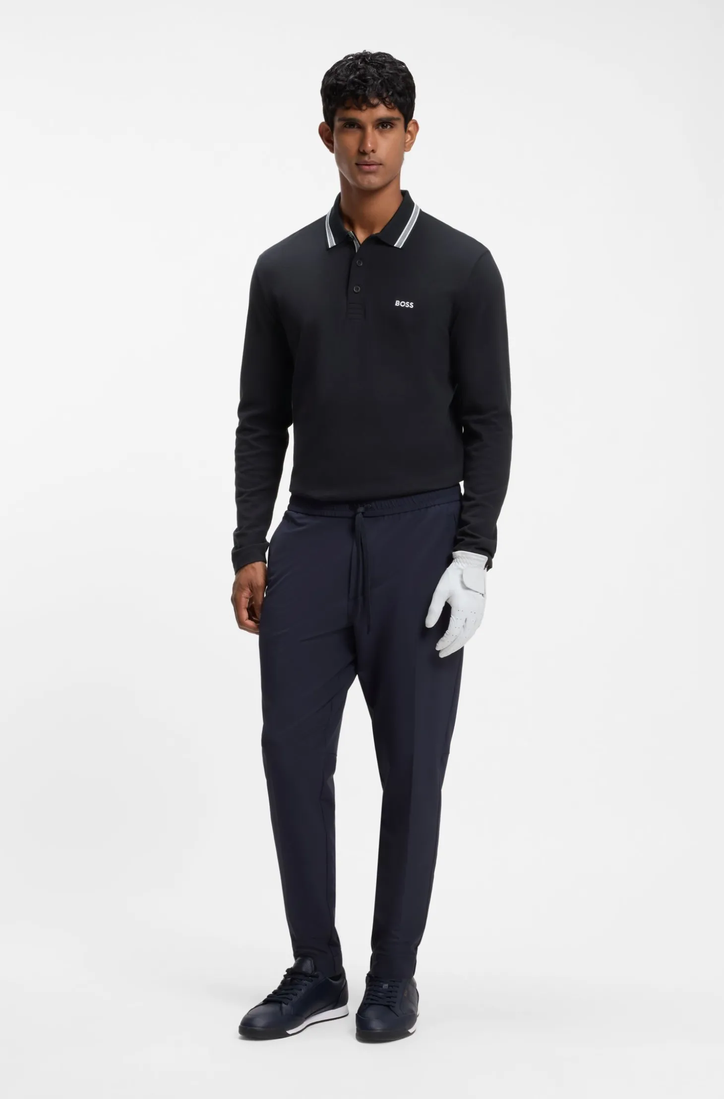 Longsleeve-Poloshirt aus Baumwoll-Piqué