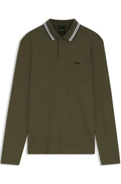 Longsleeve-Poloshirt aus Baumwoll-Piqué