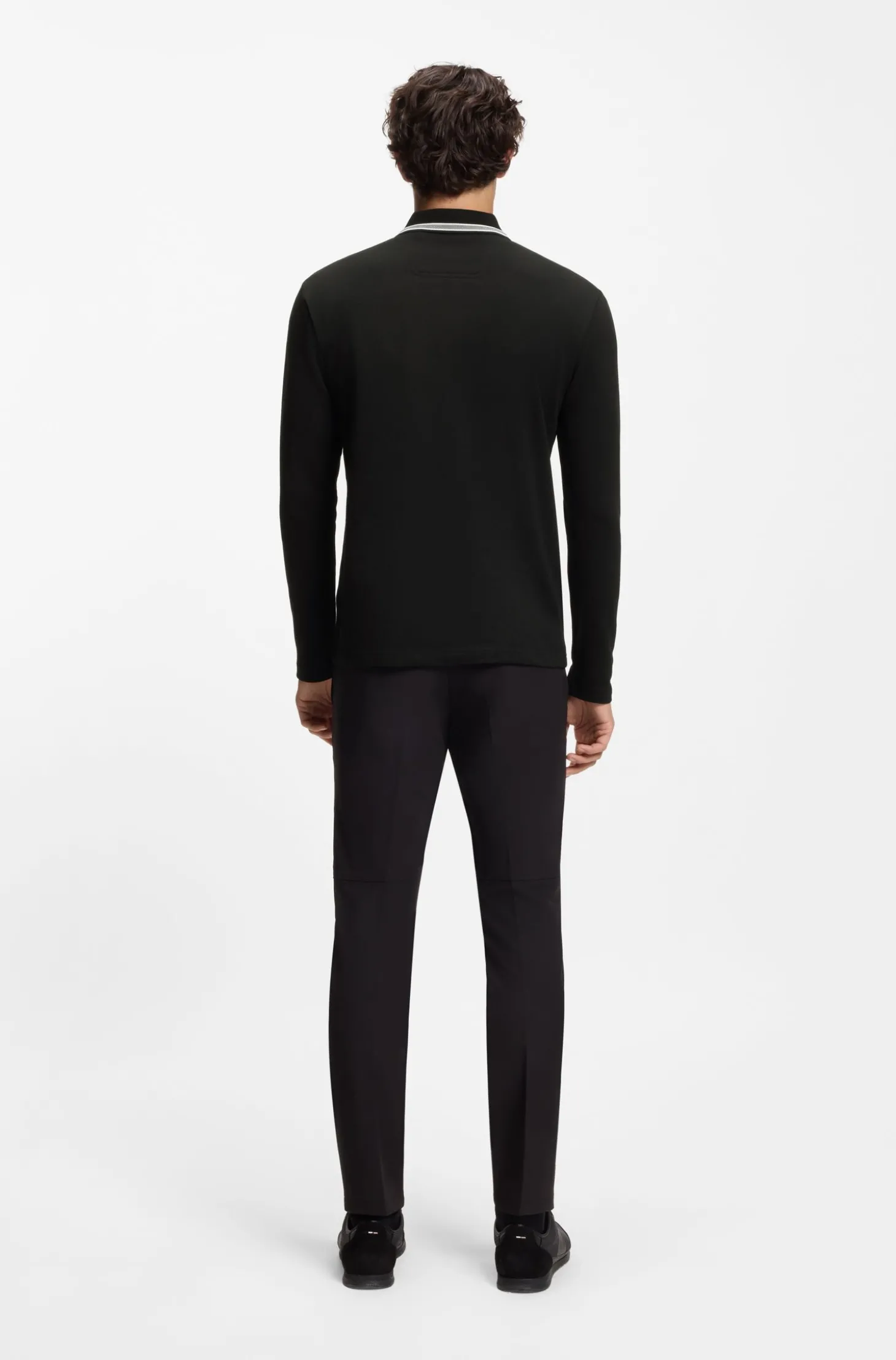 Longsleeve-Poloshirt aus Baumwoll-Piqué