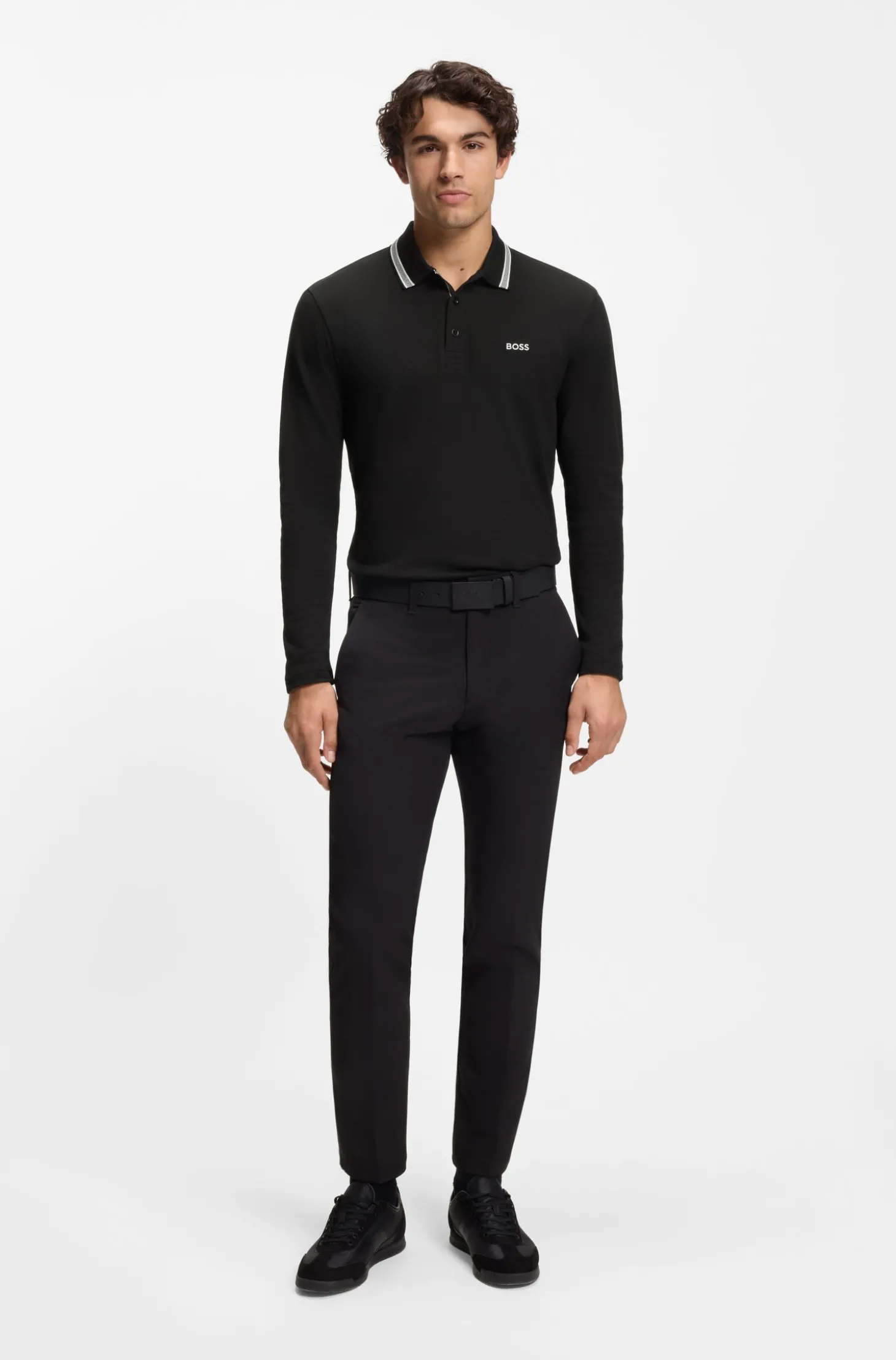Longsleeve-Poloshirt aus Baumwoll-Piqué